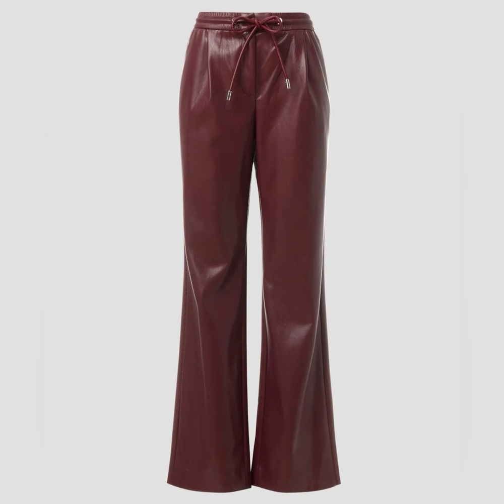 BOSS Tareta Pants in Red Faux Leather, US 12